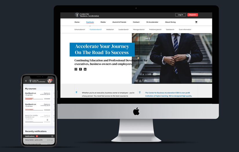 e-learning (LMS) website screenshot 1